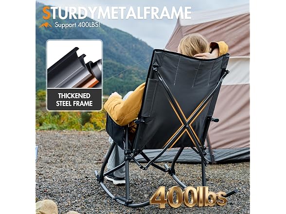 Portal Grey/Black Rocking Camping Chair