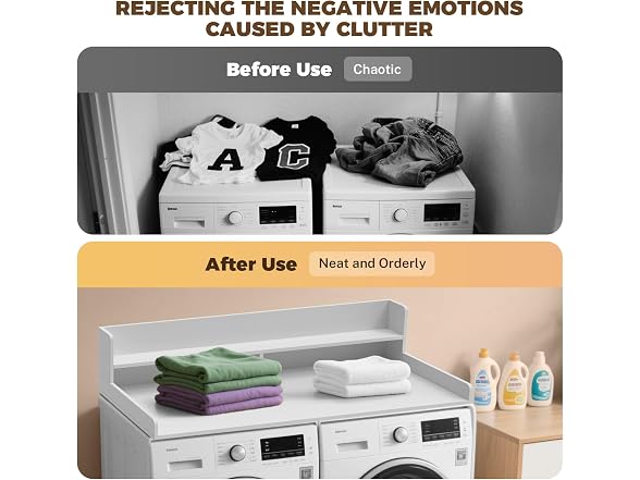 FAHKNS 2-Tier Washer Dryer Countertop - One-piece