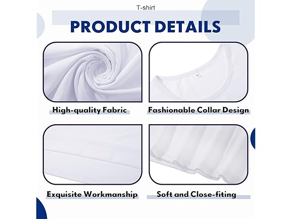 6-Pack Men's White Blank Crew T-Shirts