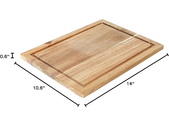 Glad Acacia Wood Cutting Board with Juice Grooves 