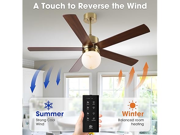 Parrot Uncle F6034GD 52 Inch Gold Ceiling Fans with Lights