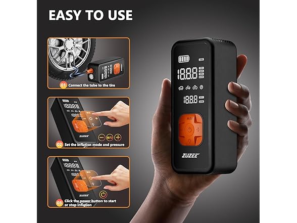 Zuzee Zuzee Tire Inflator Portable Air Compressor