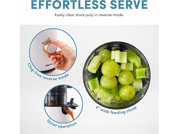 AROMA AROMA® Cold Press Juice Machine Slow Masticating Fruit