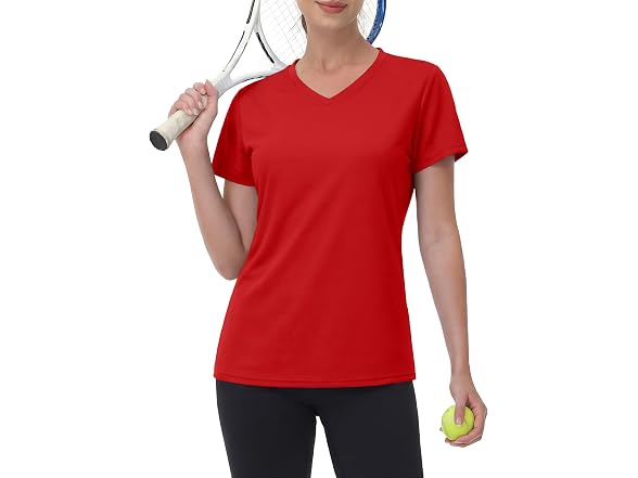 Magcomsen Women (XL) T Shirts V Neck Exercise Top