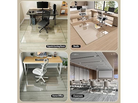 Koonmi Glass Chair Mat 40" x 60"
