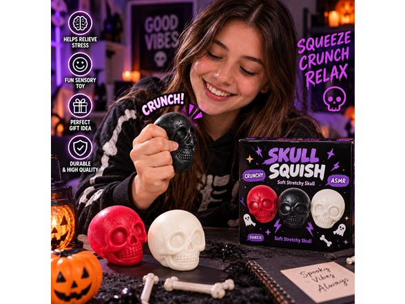 Skull Crunch Squishy 2-Pk