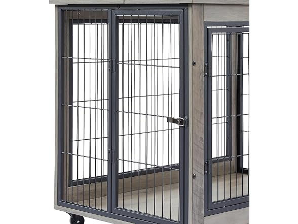Okak Dog Crate Side Table Grey