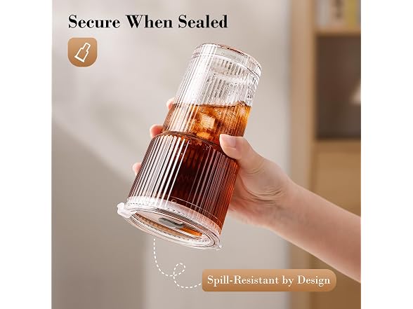 GOSCHE 20oz Iced Coffee Cups w/Straws