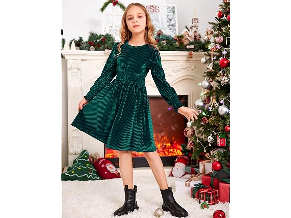Arshiner Girls (8-9 Years) Girl Velvet Long Dress