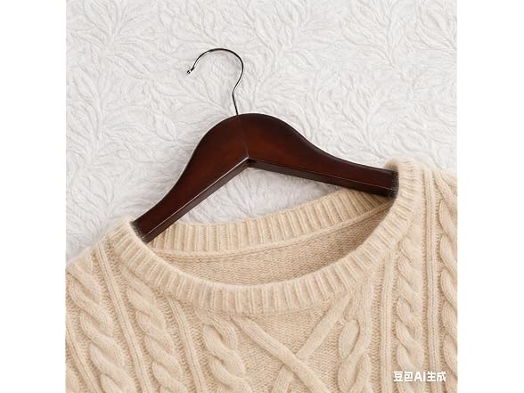 CROS Walnut Wood Hangers Set of 20 