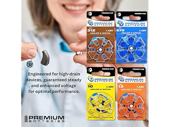 Premium Batteries Size 312, PR41, P312