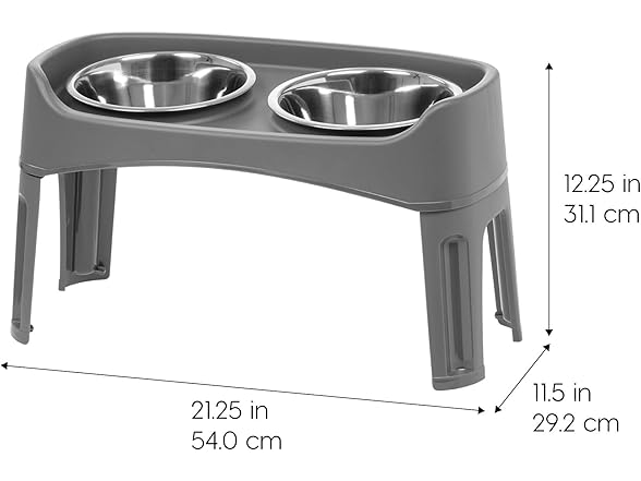 IRIS USA Elevated Dog Bowls Adjustable Stand