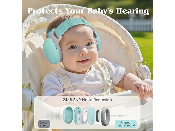 Bella's Friends Baby Ear Protection, Sage Green