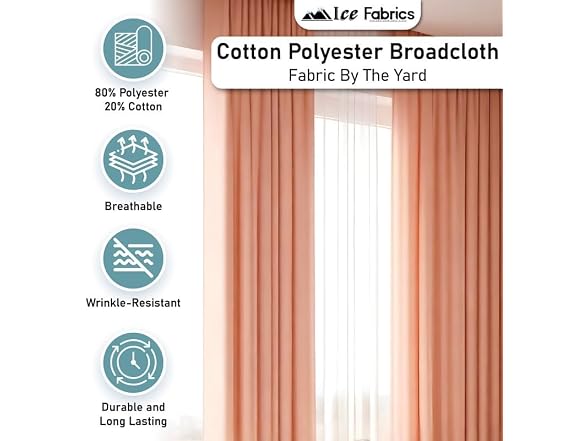 Ice Fabrics Cotton Polyester Broadcloth Fabric by The Yard