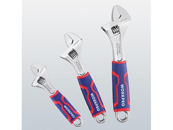 WORKPRO 3-piece Adjustable Wrench Set, 6&8&10
