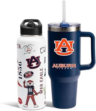 Memory Company NCAA Water Bottle and Tumbler with Straw Set