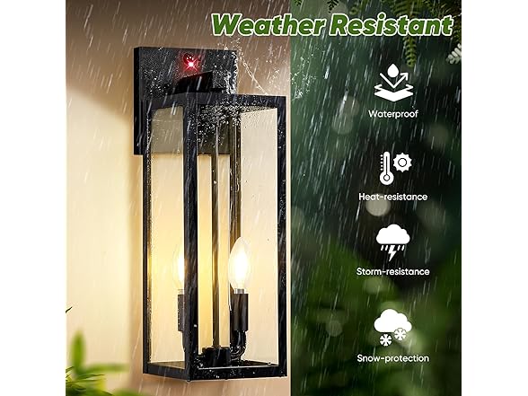 BesLowe 18" Large Dusk to Dawn Porch Sconce Lantern