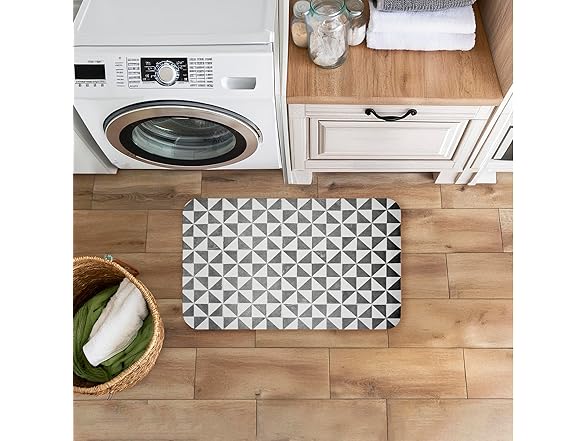 Mediterranean Squares Geometric Anti-Fatigue Floor Mat
