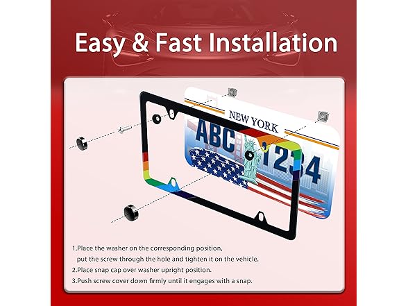 Rainbow Pride License Plate Frame 2Pk