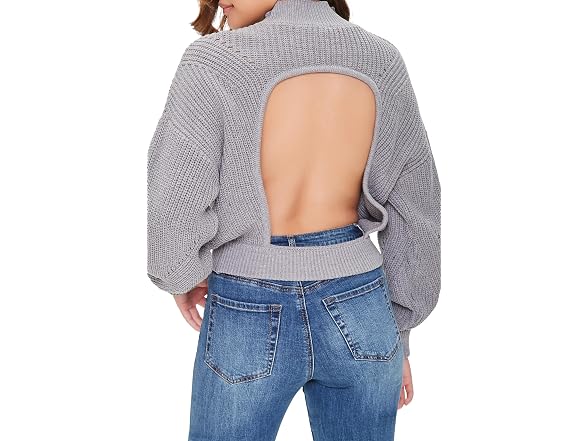 Forever 21 (L) Mock Neck Drop-Sleeve Sweater