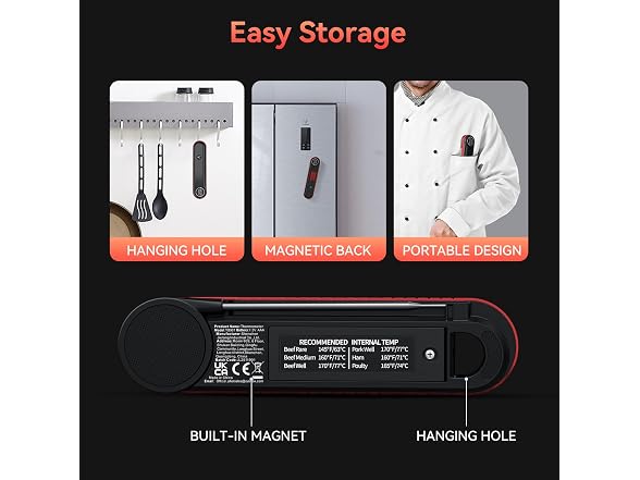 Cooickix Instant Read Meat Thermometer