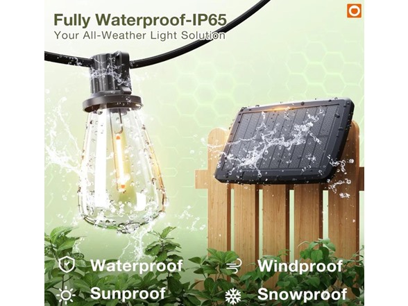 Hakol 54FT(48+6) Solar String Lights Outdoor - Gallery 6