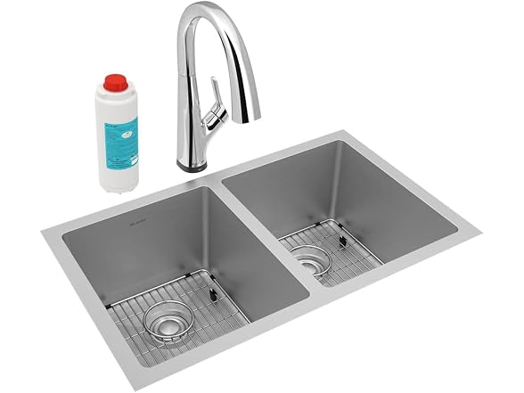 Elkay Crosstown 16 G SS 30" Sink Kit w Filter Faucet