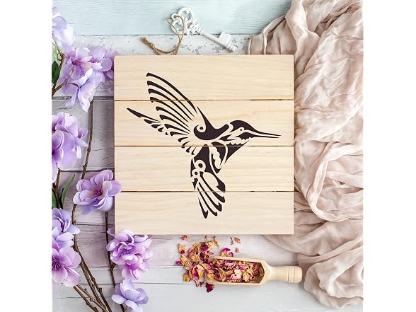 Deco Hummingbird Stencil - Bird &