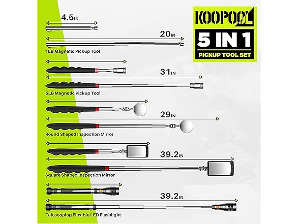 Telescoping Magnetic Pickup Tool Set