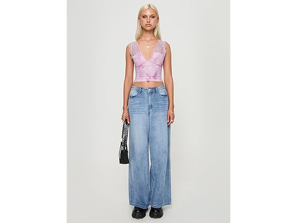 Princess Polly Typha Floral Lace Crop Top