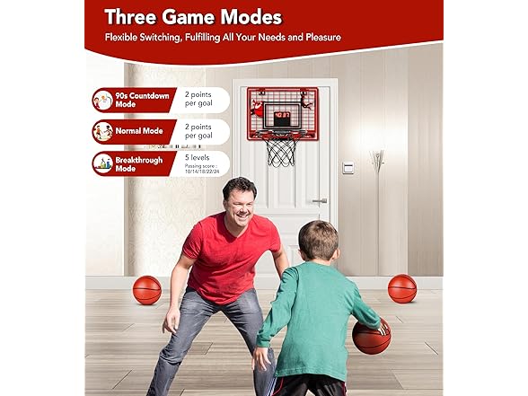 Over Door Mini Basketball Hoop w/ Lights