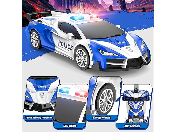 Blue Transforming Police Car