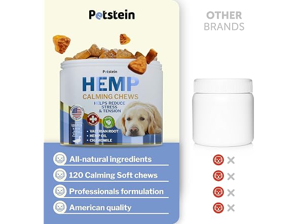 Natural Calming Chews for Dogs with Hemp Oil
