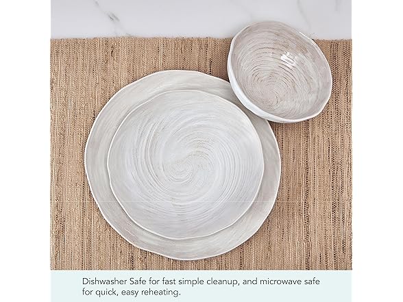 Mikasa Harley 12 Piece Stoneware Hand-Crafted Dinnerware White