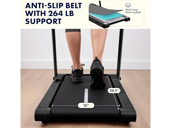 Squatz 2‑in‑1 Treadmill w/ Handlebar & Vibration Plates (Matte Black)