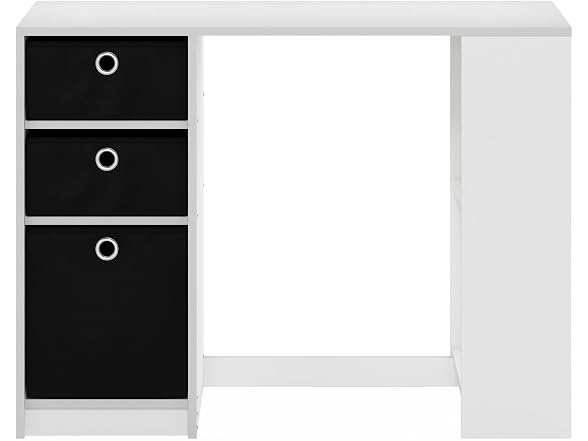 Furinno Jaya Desk, 39.4" Wide Gaming Desk with Drawer Bins