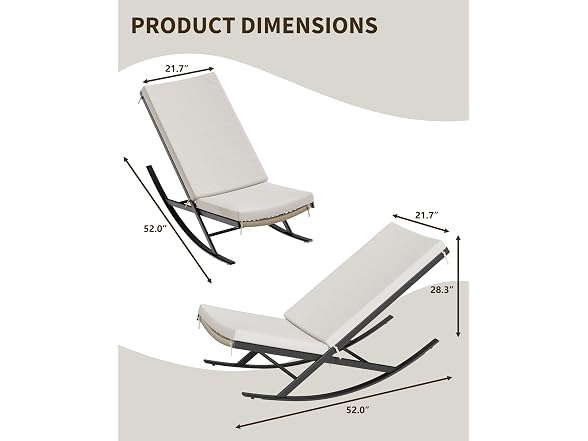 GarveeLife Outdoor Rocking Lounge Chair