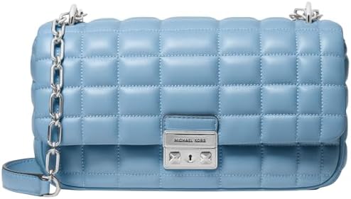 Michael Kors Tribeca Large Convertible Chain Shoulder Bag, Silver-Tone Hardware/Chambray