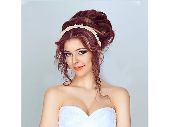 Honbay Faux Pearl Flower Hair Hoop Headband White