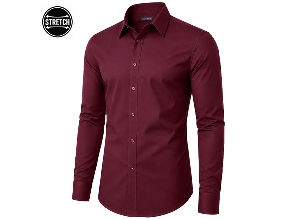 Mens L/S Stretch Dress Shirt - Gallery 7