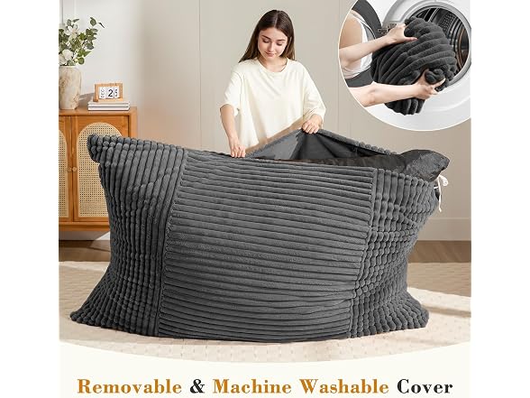 Gericco 3-in1 Dark Grey Bean Bag Chair