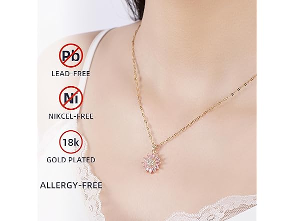 Procci Sunflower Necklace 18K Gold Plated