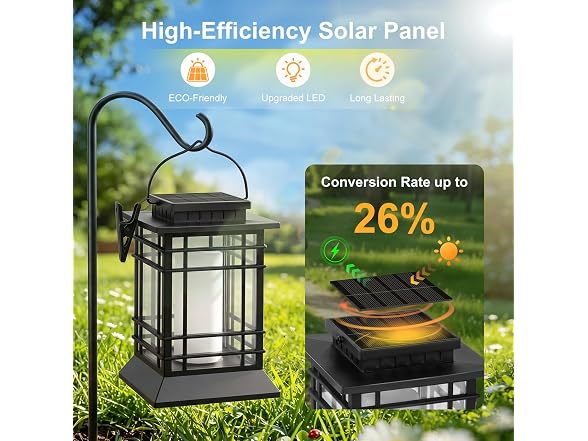 Brightever 4-Pack Solar Lanterns Outdoor Waterproof