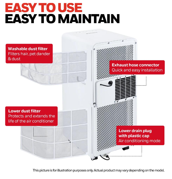 Honeywell HX2CESAWG8 8,000BTU Portable AC w/Fan+DH - Gallery 10