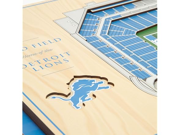 DETROIT LIONS NFL 5-Layer StadiumViews 3D Wall Art