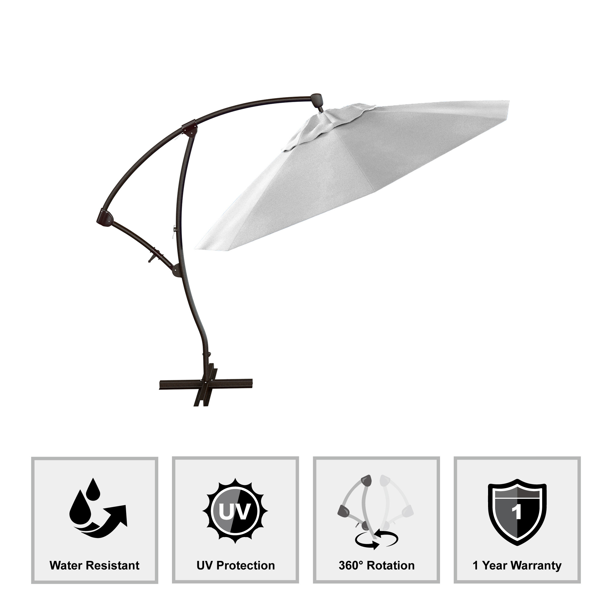 CA 9' Rd Cantilever Umbrella, Solution Dyed Olefin - Gallery 14