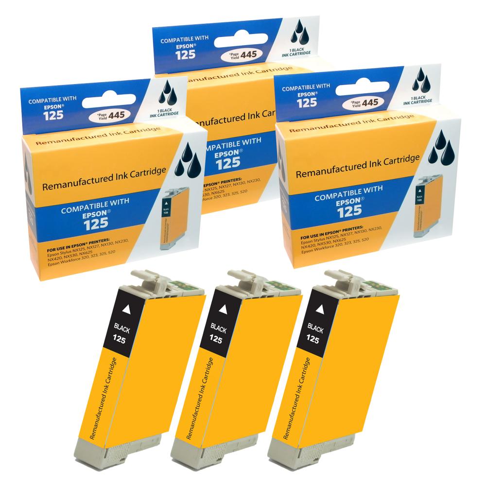Compatible Epson 125 Black Ink Cartridge (3 Pack) - Gallery 2