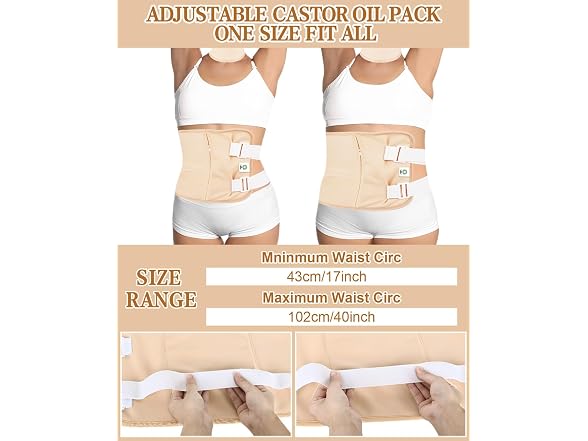 Organic Castor Oil Pack Wrap Reusable Cotton