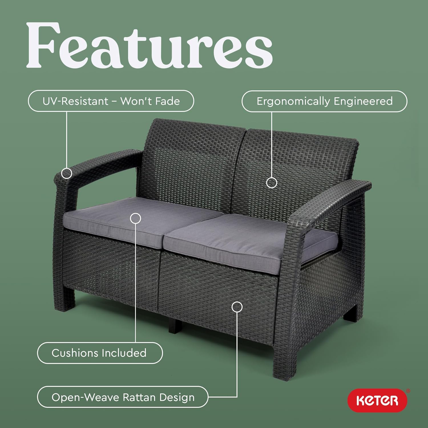 Keter Corfu Outdoor Patio Set, 4-Piece - Gallery 29