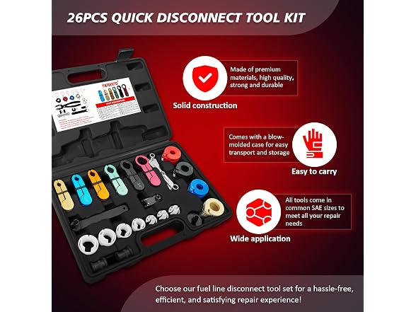 26pc Fuel Line Disconnect Tool Set